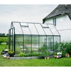 Serre De Jardin 9,9m² Magnum 128 En Aluminium Vert Et Polycarbonate 6mm - Halls