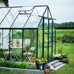 Serre De Jardin 9,9m² Magnum 128 En Aluminium Vert Et Verre Horticole 3mm - Halls -Jardin Serre Boutique serre de jardin 99m magnum 128 en aluminium vert et verre horticole 3mm halls 2