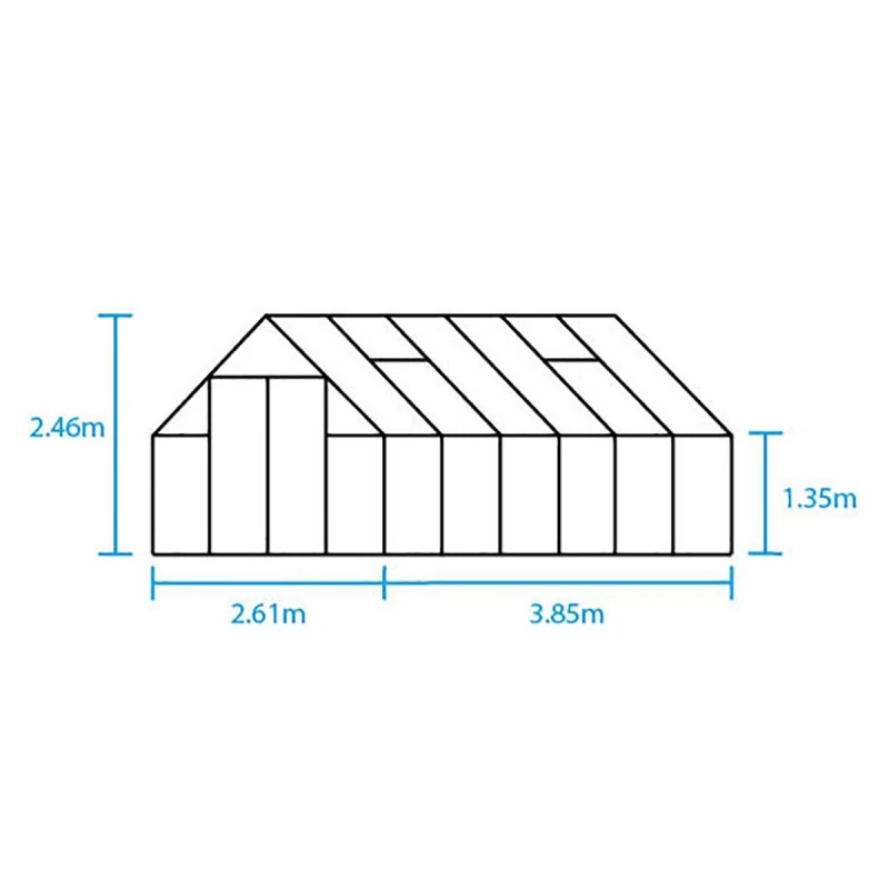 Serre De Jardin 9,9m² Qube+ 812 Noire En Verre Trempé - Halls 11 Serre De Jardin 9,9m² Qube+ 812 Noire En Verre Trempé - Halls – Image 9