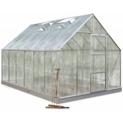 Serre De Jardin 9,9m² Universal 128 En Aluminium Et Polycarbonate 6mm - Halls -Jardin Serre Boutique serre de jardin 99m universal 128 en aluminium et polycarbonate 6mm halls 2