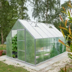 Serre De Jardin 9,9m² Universal 128 En Aluminium Et Polycarbonate 6mm - Halls -Jardin Serre Boutique serre de jardin 99m universal 128 en aluminium et polycarbonate 6mm halls 4