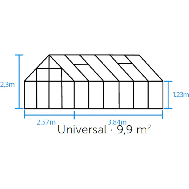 Serre De Jardin 9,9m² Universal 128 En Aluminium Noir Et Verre Horticole 3mm - Halls 5 Serre De Jardin 9,9m² Universal 128 En Aluminium Noir Et Verre Horticole 3mm - Halls – Image 3