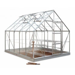 Serre De Jardin 9,9m² Universal 128 En Aluminium Vert Et Verre Trempé 3mm - Halls -Jardin Serre Boutique serre de jardin 99m universal 128 en aluminium vert et verre trempe 3mm halls 1