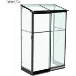 Serre De Jardin Adossée 0,8m² Qube Lean-to 24noire En Verre Trempé - Halls -Jardin Serre Boutique serre de jardin adossee 08m qube lean to 24noire en verre trempe halls 5
