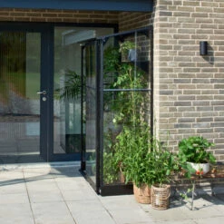 Serre De Jardin Adossée 0,8m² Qube Lean-to 24noire En Verre Trempé - Halls -Jardin Serre Boutique serre de jardin adossee 08m qube lean to 24noire en verre trempe halls 6