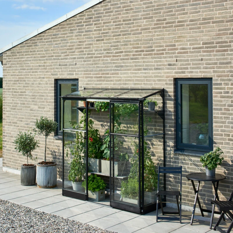 Serre De Jardin Adossée 1,2m² Qube Lean-to 26 Noire En Verre Trempé - Halls 9 Serre De Jardin Adossée 1,2m² Qube Lean-to 26 Noire En Verre Trempé - Halls – Image 7