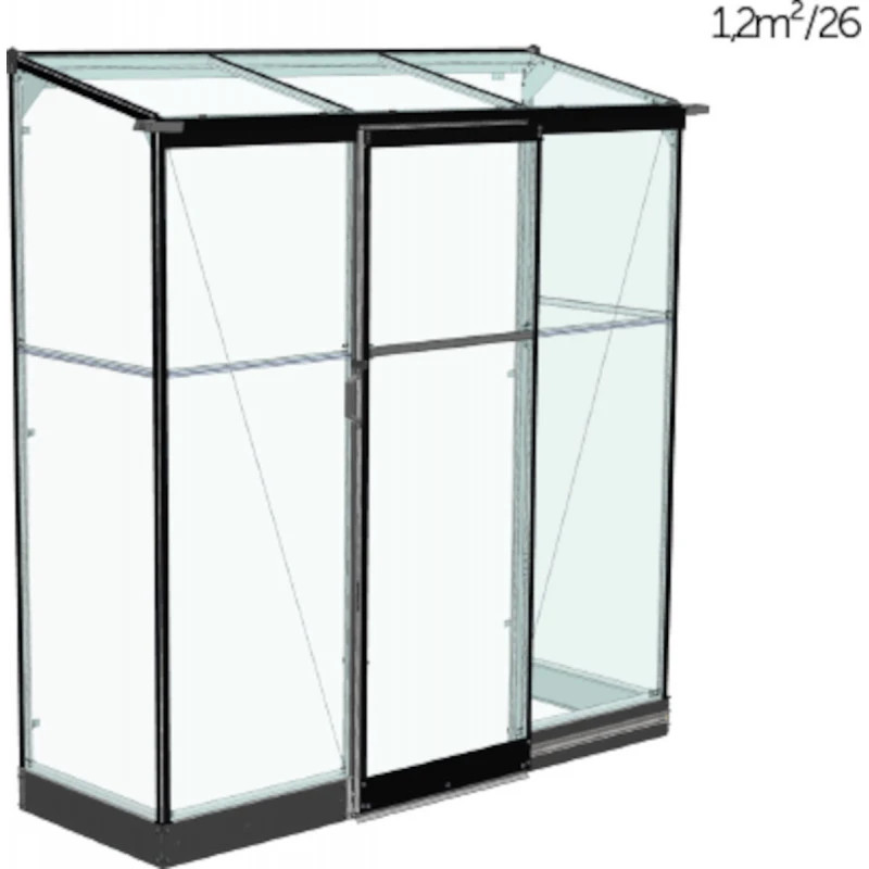 Serre De Jardin Adossée 1,2m² Qube Lean-to 26 Noire En Verre Trempé - Halls 11 Serre De Jardin Adossée 1,2m² Qube Lean-to 26 Noire En Verre Trempé - Halls – Image 9