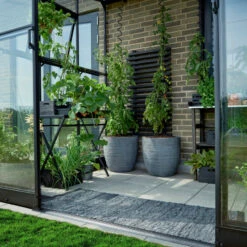 Serre De Jardin Adossée 4,7m² Qube Lean-to 68 Noire En Verre Trempé - Halls -Jardin Serre Boutique serre de jardin adossee 47m qube lean to 68 noire en verre trempe halls 11
