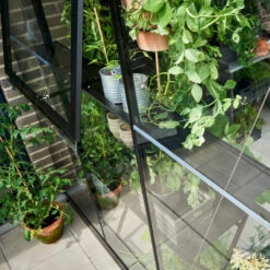 Serre De Jardin Adossée 4,7m² Qube Lean-to 68 Noire En Verre Trempé - Halls -Jardin Serre Boutique serre de jardin adossee 47m qube lean to 68 noire en verre trempe halls 6