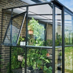 Serre De Jardin Adossée 4,7m² Qube Lean-to 68 Noire En Verre Trempé - Halls -Jardin Serre Boutique serre de jardin adossee 47m qube lean to 68 noire en verre trempe halls 7
