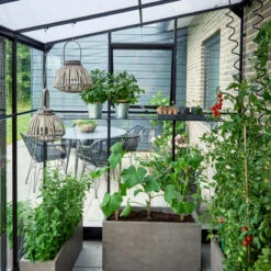 Serre De Jardin Adossée 7,1m² Qube Lean-to 612 Noire En Verre Trempé - Halls 22 Serre De Jardin Adossée 7,1m² Qube Lean-to 612 Noire En Verre Trempé - Halls -Jardin Serre Boutique serre de jardin adossee 71m qube lean to 612 noire en verre trempe halls 7