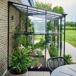 Serre De Jardin Adossée 7,1m² Qube Lean-to 612 Noire En Verre Trempé - Halls 24 Serre De Jardin Adossée 7,1m² Qube Lean-to 612 Noire En Verre Trempé - Halls -Jardin Serre Boutique serre de jardin adossee 71m qube lean to 612 noire en verre trempe halls 9