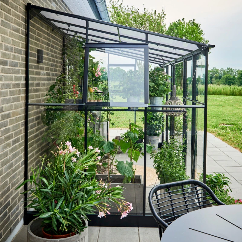 Serre De Jardin Adossée 7,1m² Qube Lean-to 612 Noire En Verre Trempé - Halls 12 Serre De Jardin Adossée 7,1m² Qube Lean-to 612 Noire En Verre Trempé - Halls – Image 10