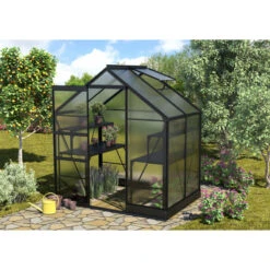Serre De Jardin Apollo 2500 En Aluminium Noir Et Panneaux De Polycarbonate De 6 Mm - Vitavia -Jardin Serre Boutique serre de jardin apollo 2500 en aluminium noir et panneaux de polycarbonate de 6 mm vitavia 2