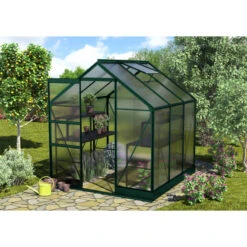 Serre De Jardin Apollo 3800 En Aluminium émeraude Et Panneaux De Polycarbonate 4mm - Vitavia -Jardin Serre Boutique serre de jardin apollo 3800 en aluminium emeraude et panneaux de polycarbonate 4mm vitavia 3