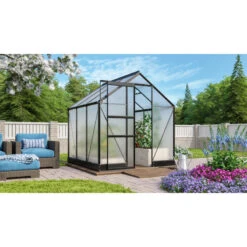 Serre De Jardin Apollo 3800 En Aluminium Noir Et Panneaux De Polycarbonate De 4 Mm - Vitavia -Jardin Serre Boutique serre de jardin apollo 3800 en aluminium noir et panneaux de polycarbonate de 4 mm vitavia 2