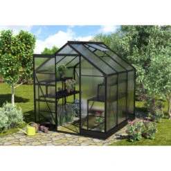 Serre De Jardin Apollo 3800 En Aluminium Noir Et Panneaux De Polycarbonate De 4 Mm - Vitavia -Jardin Serre Boutique serre de jardin apollo 3800 en aluminium noir et panneaux de polycarbonate de 4 mm vitavia 3