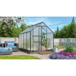Serre De Jardin Apollo 5000 En Aluminium émeraude Et Panneaux De Polycarbonate 4mm - Vitavia -Jardin Serre Boutique serre de jardin apollo 5000 en aluminium emeraude et panneaux de polycarbonate 4mm vitavia 2