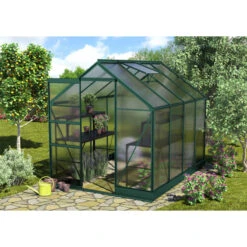 Serre De Jardin Apollo 5000 En Aluminium émeraude Et Panneaux De Polycarbonate De 6 Mm - Vitavia -Jardin Serre Boutique serre de jardin apollo 5000 en aluminium emeraude et panneaux de polycarbonate de 6 mm vitavia 3