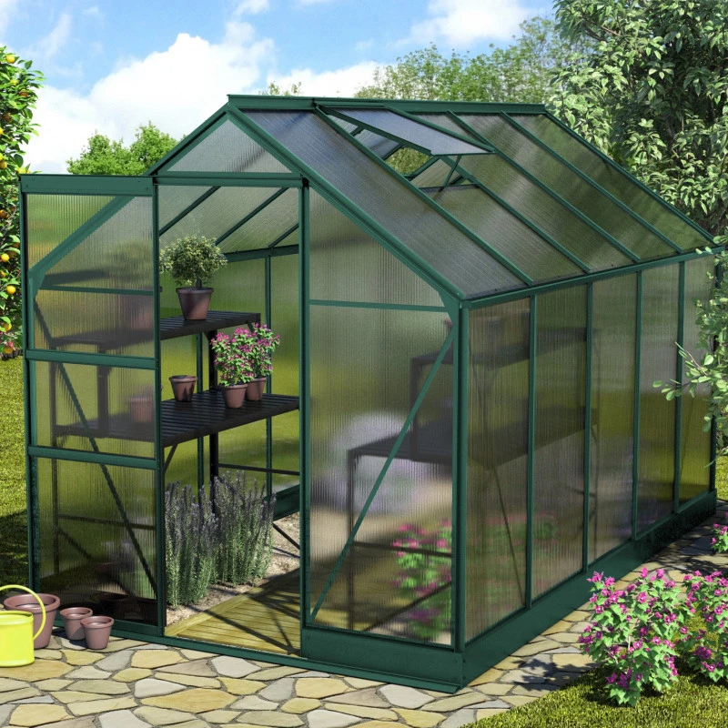 Serre De Jardin Apollo 6200 En Aluminium émeraude Et Panneaux De Polycarbonate 4mm - Vitavia 3 Serre De Jardin Apollo 6200 En Aluminium émeraude Et Panneaux De Polycarbonate 4mm - Vitavia