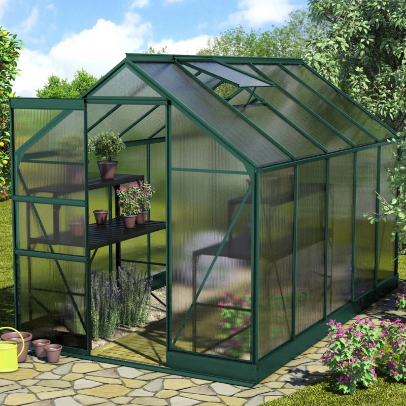 Serre De Jardin Apollo 6200 En Aluminium émeraude Et Panneaux De Polycarbonate 6mm - Vitavia 3 Serre De Jardin Apollo 6200 En Aluminium émeraude Et Panneaux De Polycarbonate 6mm - Vitavia