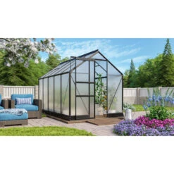 Serre De Jardin Apollo 6200 En Aluminium Noir Et Panneaux De Polycarbonate De 6 Mm - Vitavia -Jardin Serre Boutique serre de jardin apollo 6200 en aluminium noir et panneaux de polycarbonate de 6 mm vitavia 2