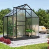 Serre De Jardin Comet 2,5m² En Aluminium Noir Et Polycarbonate 4mm - Vitavia -Jardin Serre Boutique serre de jardin comet 25m en aluminium noir et polycarbonate 4mm vitavia