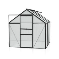 Serre De Jardin Comet 3,8m² En Aluminium Noir Et Polycarbonate 4mm - Vitavia -Jardin Serre Boutique serre de jardin comet 38m en aluminium noir et polycarbonate 4mm vitavia 1