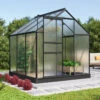 Serre De Jardin Comet 3,8m² En Aluminium Noir Et Polycarbonate 4mm - Vitavia -Jardin Serre Boutique serre de jardin comet 38m en aluminium noir et polycarbonate 4mm vitavia