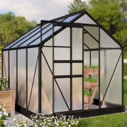 Serre De Jardin Comet 5m² En Aluminium Noir Et Polycarbonate 4mm - Vitavia -Jardin Serre Boutique serre de jardin comet 5m en aluminium noir et polycarbonate 4mm vitavia 2