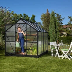 Serre De Jardin Comet 5m² En Aluminium Noir Et Polycarbonate 4mm - Vitavia -Jardin Serre Boutique serre de jardin comet 5m en aluminium noir et polycarbonate 4mm vitavia 3