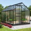 Serre De Jardin Comet 6,2m² En Aluminium Noir Et Polycarbonate 4mm - Vitavia -Jardin Serre Boutique serre de jardin comet 62m en aluminium noir et polycarbonate 4mm vitavia