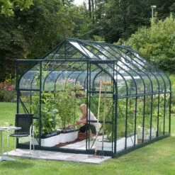 Serre De Jardin Diana 11,5m² En Aluminium émeraude Et Verre De Sécurité 3mm - Vitavia -Jardin Serre Boutique serre de jardin diana 115m en aluminium emeraude et verre de securite 3mm vitavia 3