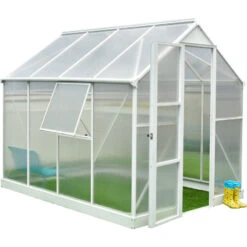 Serre De Jardin Dorado 6m² En Aluminium Blanc Et Polycarbonate 6mm – Westmann