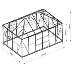 Serre De Jardin Duchesse 12m² En Aluminium Laqué Noir Et Verre Trempé 4mm - Green Protect -Jardin Serre Boutique serre de jardin duchesse 12m en aluminium laque noir et verre trempe 4mm green protect 1