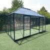 Serre De Jardin Duchesse 12m² En Aluminium Laqué Noir Et Verre Trempé 4mm - Green Protect -Jardin Serre Boutique serre de jardin duchesse 12m en aluminium laque noir et verre trempe 4mm green protect