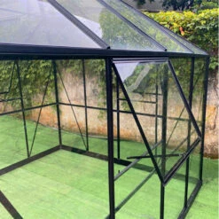 Serre De Jardin Duchesse 12m² En Aluminium Laqué Noir Et Verre Trempé 4mm - Green Protect -Jardin Serre Boutique serre de jardin duchesse 12m en aluminium laque noir et verre trempe 4mm green protect 8