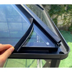 Serre De Jardin Duchesse 12m² En Aluminium Laqué Noir Et Verre Trempé 4mm - Green Protect -Jardin Serre Boutique serre de jardin duchesse 12m en aluminium laque noir et verre trempe 4mm green protect 9