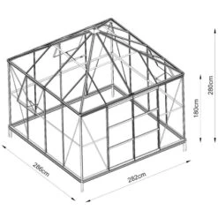 Serre De Jardin Duchesse Carrée 8,18m² En Aluminium Laqué Noir Et Verre Trempé 4mm - Green Protect -Jardin Serre Boutique serre de jardin duchesse carree 818m en aluminium laque noir et verre trempe 4mm green protect 1