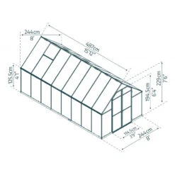 Serre De Jardin En Alu Et Polycarbonate 11,8m² Essence™ Silver – Canopia By Palram -Jardin Serre Boutique serre de jardin en alu et polycarbonate 118m essence silver palram canopia 3