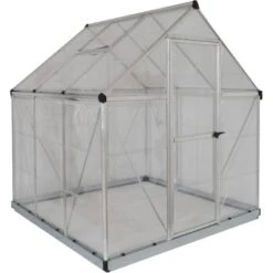 Serre De Jardin En Alu Et Polycarbonate 3,4m² Harmony™ Silver – Palram - Canopia -Jardin Serre Boutique serre de jardin en alu et polycarbonate 34m harmony silver palram 4