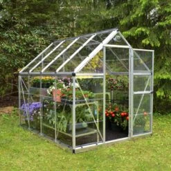 Serre De Jardin En Alu Et Polycarbonate 4,6m² Harmony™ Silver – Palram - Canopia -Jardin Serre Boutique serre de jardin en alu et polycarbonate 46m harmony silver palram 4