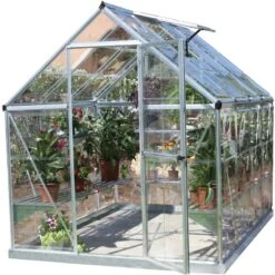 Serre De Jardin En Alu Et Polycarbonate 4,6m² Harmony™ Silver – Palram - Canopia -Jardin Serre Boutique serre de jardin en alu et polycarbonate 46m harmony silver palram 8