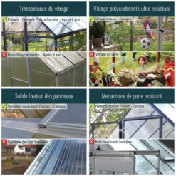 Serre De Jardin En Alu Et Polycarbonate 5,7m² Harmony™ Verte – Palram - Canopia -Jardin Serre Boutique serre de jardin en alu et polycarbonate 57m harmony verte palram 15