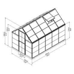 Serre De Jardin En Alu Et Polycarbonate 5,7m² Harmony™ Verte – Palram - Canopia -Jardin Serre Boutique serre de jardin en alu et polycarbonate 57m harmony verte palram 2