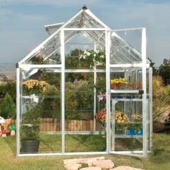 Serre De Jardin En Alu Et Polycarbonate 6,8m² Harmony™ Silver – Palram - Canopia -Jardin Serre Boutique serre de jardin en alu et polycarbonate 68m harmony silver palram 1