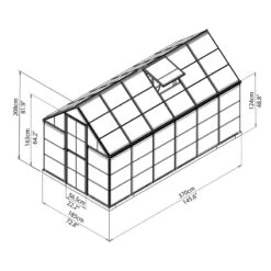 Serre De Jardin En Alu Et Polycarbonate 6,8m² Harmony™ Silver – Palram - Canopia -Jardin Serre Boutique serre de jardin en alu et polycarbonate 68m harmony silver palram 13