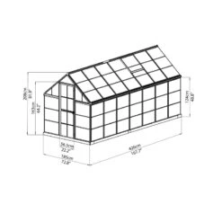 Serre De Jardin En Alu Et Polycarbonate 7,9m² Harmony™ Silver – Palram - Canopia -Jardin Serre Boutique serre de jardin en alu et polycarbonate 79m harmony silver palram 13