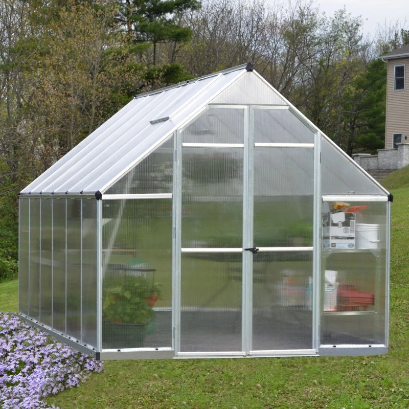 Serre De Jardin En Alu Et Polycarbonate 8,9m² Essence™ Silver – Canopia By Palram 4 Serre De Jardin En Alu Et Polycarbonate 8,9m² Essence™ Silver – Canopia By Palram – Image 2