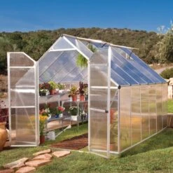Serre De Jardin En Alu Et Polycarbonate 8,9m² Essence™ Silver – Canopia By Palram